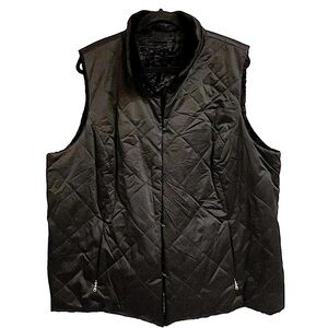 Lauren Ralph Lauren Reversible Black Faux Fur Vest Pockets Hook & Eye Closure 3X